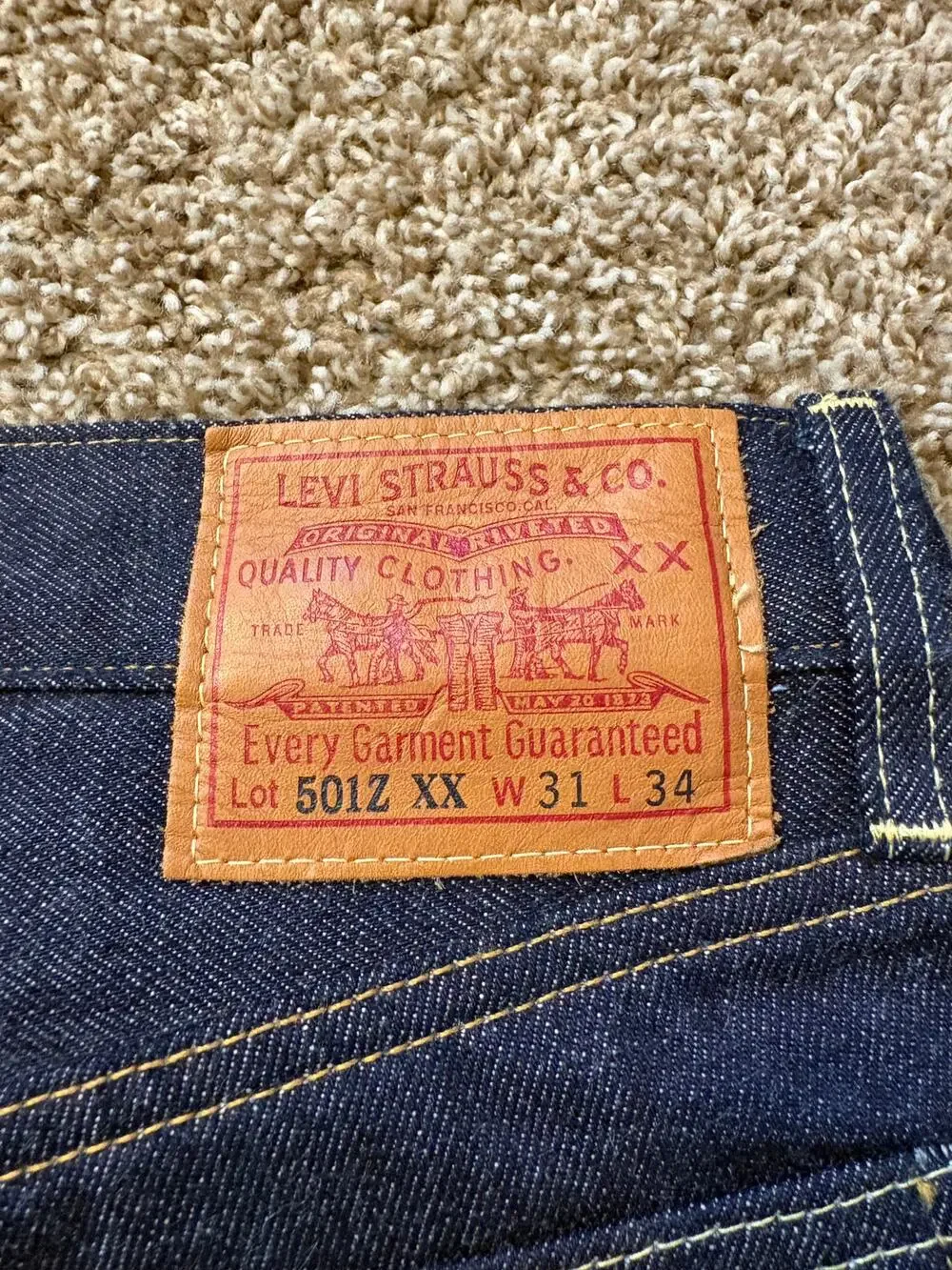 Vintage Levi's Clothing 501Z LVC XX Raw Selvedge Denim Jeans Size 31x34
